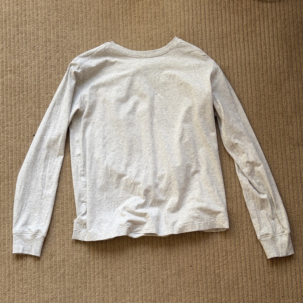 Lululemon All Yours Organic Cotton Long-Sleeve Shirt, XS, Heathered Core Grey